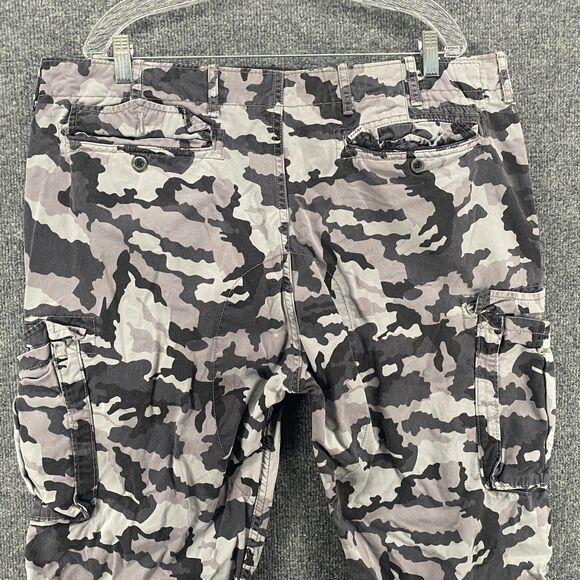 Levis Pants Mens 40x30 Black Gray Camo Cargo Mid Rise Straight Loose Outdoor 90s - Picture 5 of 13